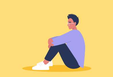 sitting person graphic