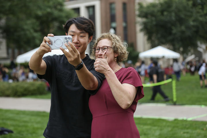 President Cunningham taking a selfie